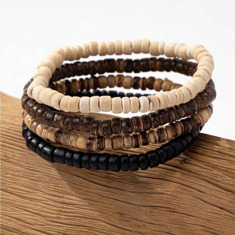 Wooden Beaded Bracelet Set M1739